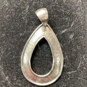 .925 Sterling Silver Open Oval Drop Pendant